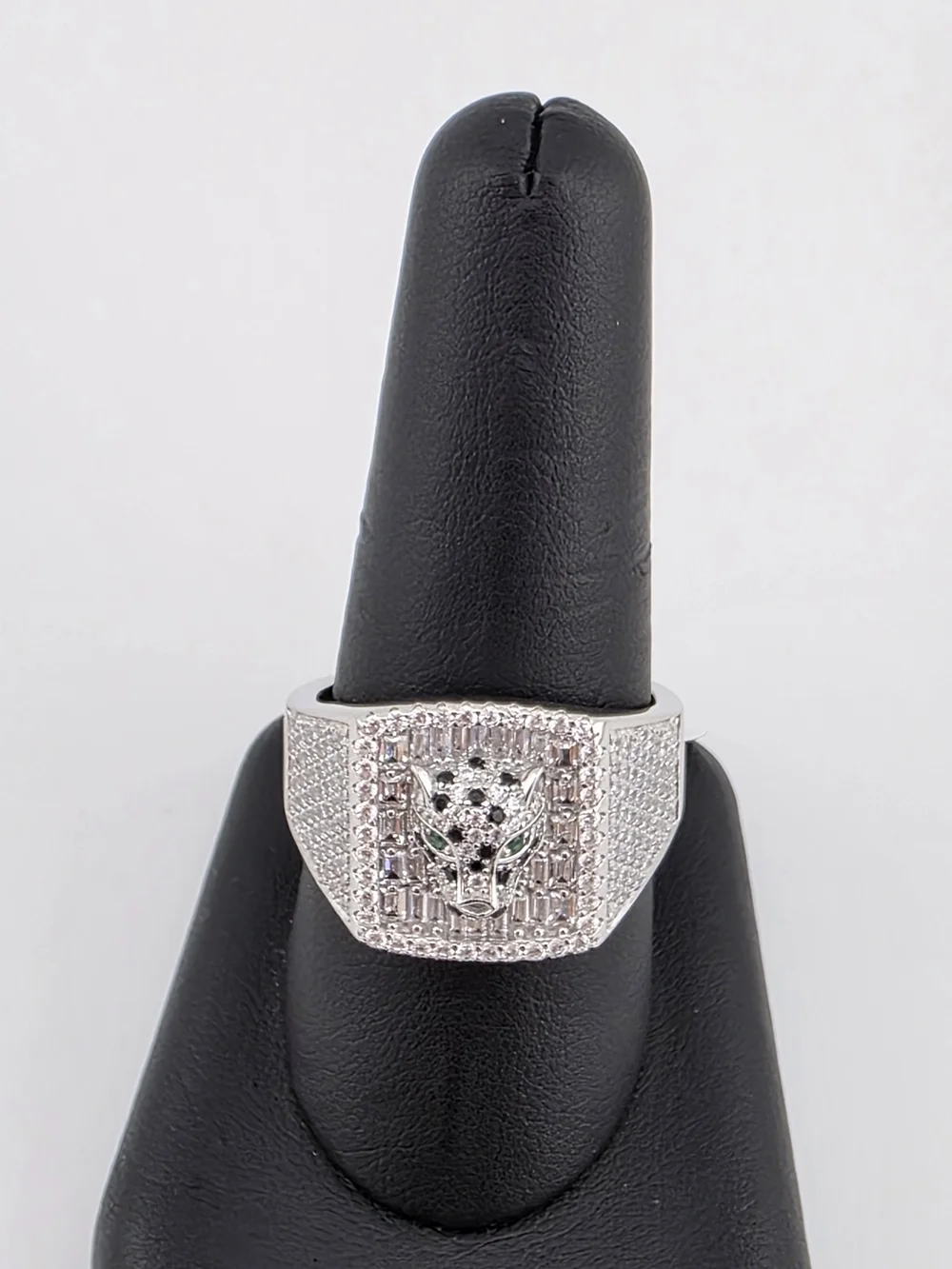 Sterling Silver 925 Pavé Panther Ring in Silver